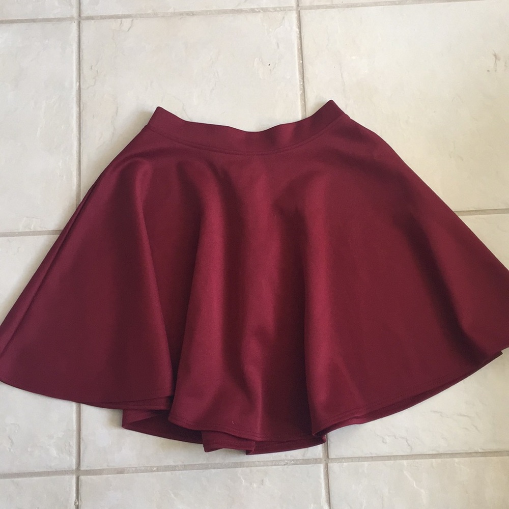 Burgundy Skater Skirt